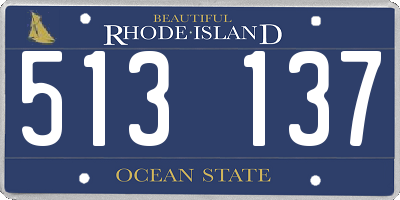 RI license plate 513137
