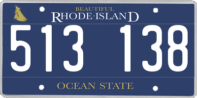 RI license plate 513138