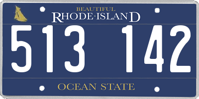 RI license plate 513142