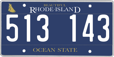 RI license plate 513143