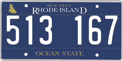 RI license plate 513167