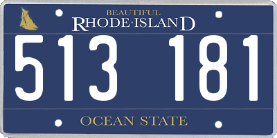 RI license plate 513181