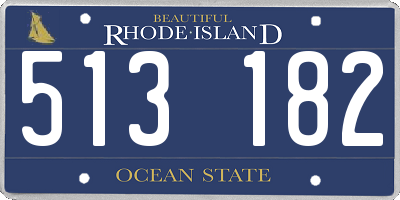 RI license plate 513182