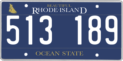 RI license plate 513189