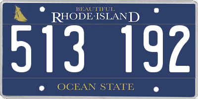 RI license plate 513192
