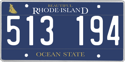 RI license plate 513194