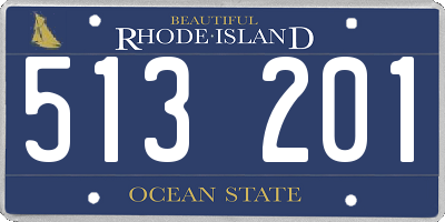 RI license plate 513201