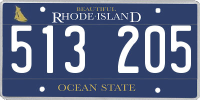 RI license plate 513205