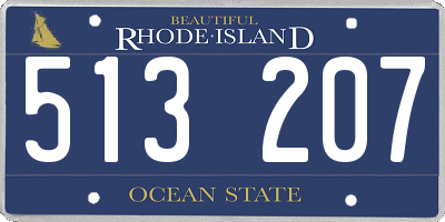 RI license plate 513207