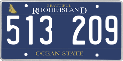 RI license plate 513209