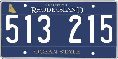 RI license plate 513215