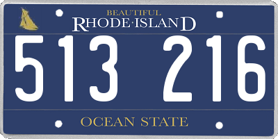 RI license plate 513216