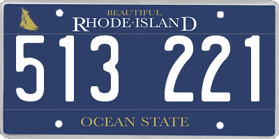 RI license plate 513221