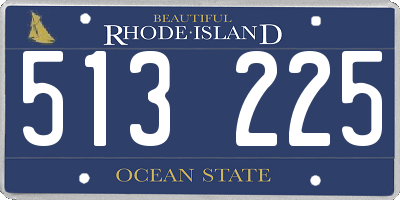 RI license plate 513225