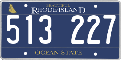 RI license plate 513227