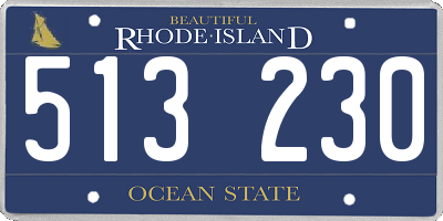 RI license plate 513230