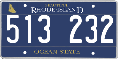 RI license plate 513232