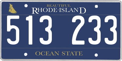RI license plate 513233