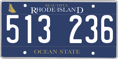 RI license plate 513236