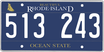 RI license plate 513243
