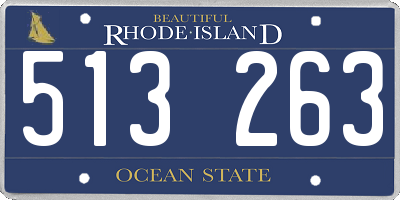 RI license plate 513263