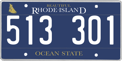 RI license plate 513301