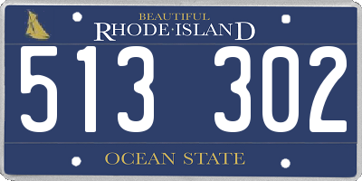 RI license plate 513302