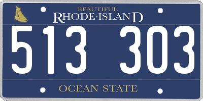 RI license plate 513303