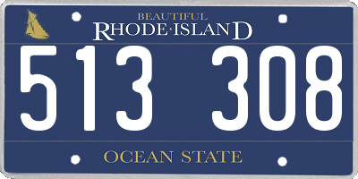 RI license plate 513308