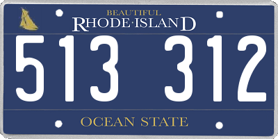 RI license plate 513312