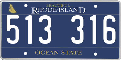 RI license plate 513316