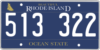 RI license plate 513322
