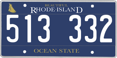 RI license plate 513332