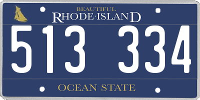 RI license plate 513334