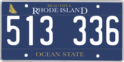 RI license plate 513336