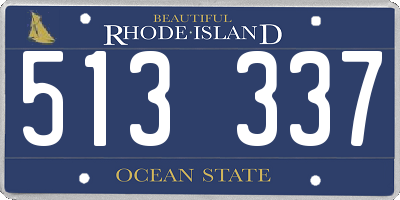 RI license plate 513337