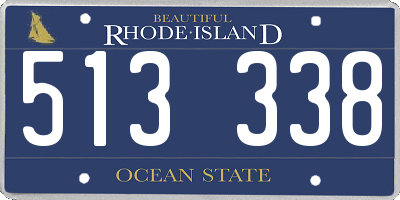 RI license plate 513338