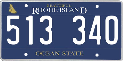 RI license plate 513340