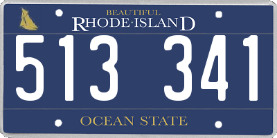RI license plate 513341