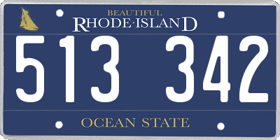 RI license plate 513342