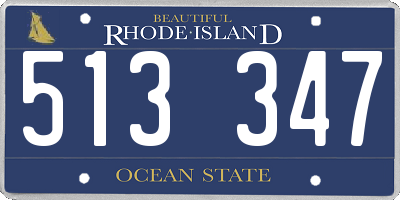 RI license plate 513347