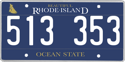 RI license plate 513353