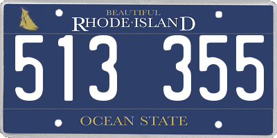 RI license plate 513355