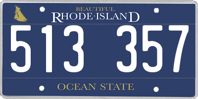 RI license plate 513357