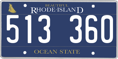 RI license plate 513360