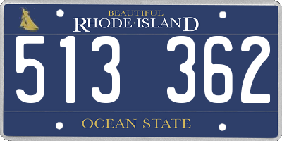 RI license plate 513362