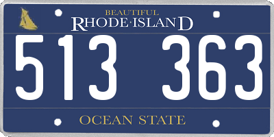 RI license plate 513363