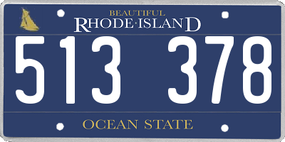 RI license plate 513378