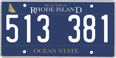 RI license plate 513381