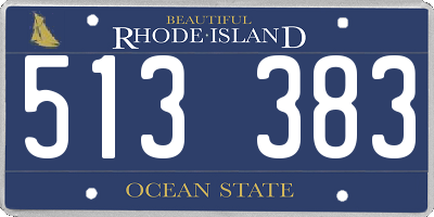 RI license plate 513383